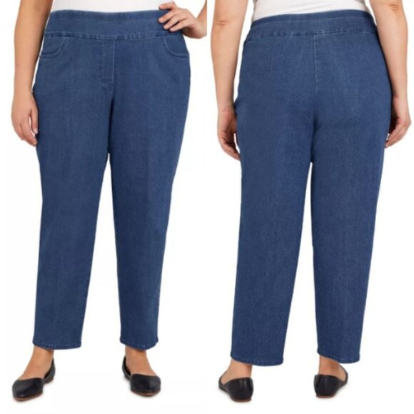 Alfred Dunner Women's Plus Size Stretch Denim Jeans - Short Length Blue 18W NWT - Picture 1 of 5